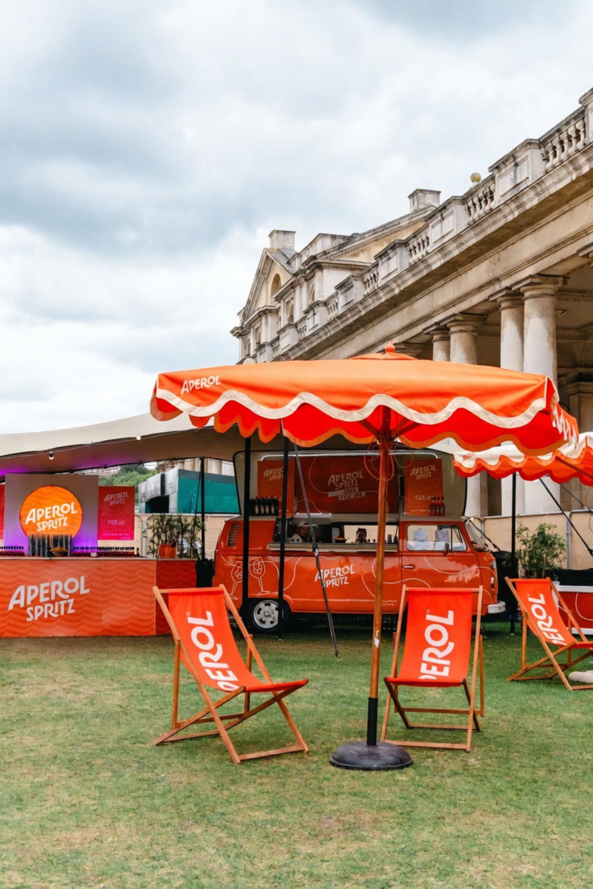 Branded Aperol Spritz mobile bar at a corporate event